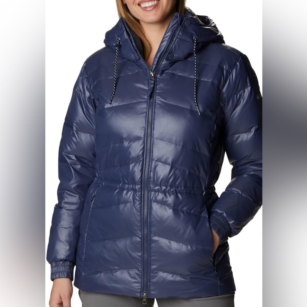 COLUMBIA Women's Icy Heights II Down Jacket Sz S, M, L Stone Navy AUTHENTIC NWT - Picture 2 of 9
